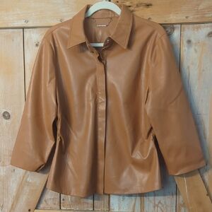 Elie Tahari Faux Leather Shirt / Jacket.  Large
